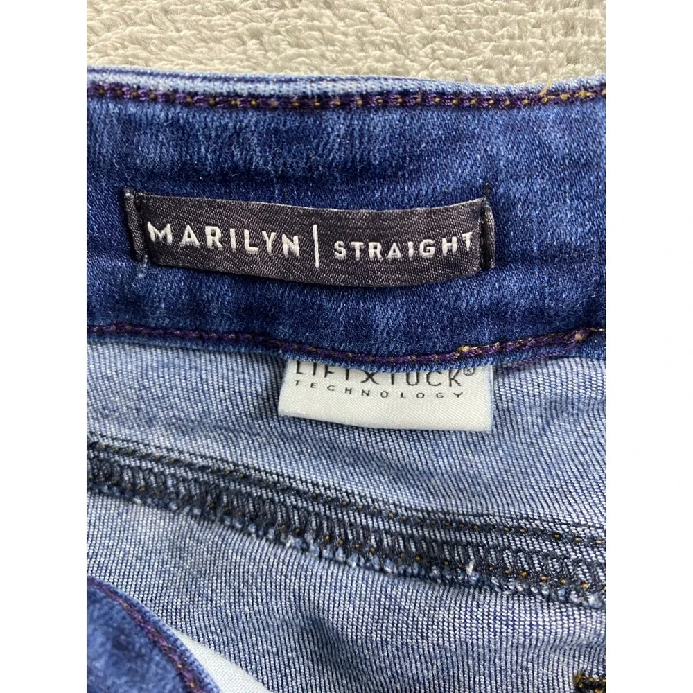 NYDJ Marilyn Straight Leg Jeans Dark Blue Wash Lift Tuck Size 8 MDNM2013 Mens